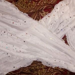 Beautiful white scarf with sequin detailing